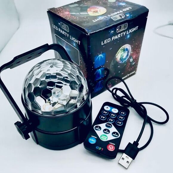 NWT Rotate RGB Disco Ball Light USB LED Starry Dance Party Bar Karaoke w/ remote - Picture 4 of 6